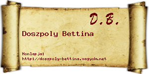 Doszpoly Bettina névjegykártya