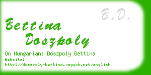 bettina doszpoly business card